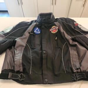 Xelement Men's Black Leather Zip Out Liner Motorcycle Jacket Size 5XL